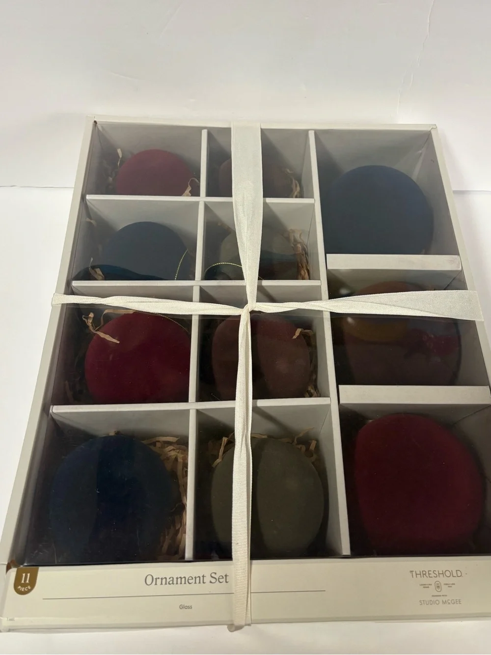Brand New Threshold Studio McGee Velvet Ornament Set- 11 Ornaments